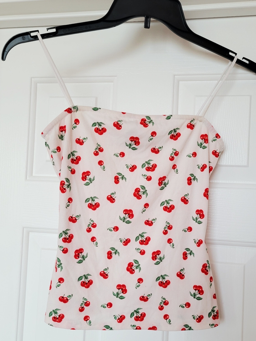Rue 21 Cherry Ribbed Spaghetti Strap Tank